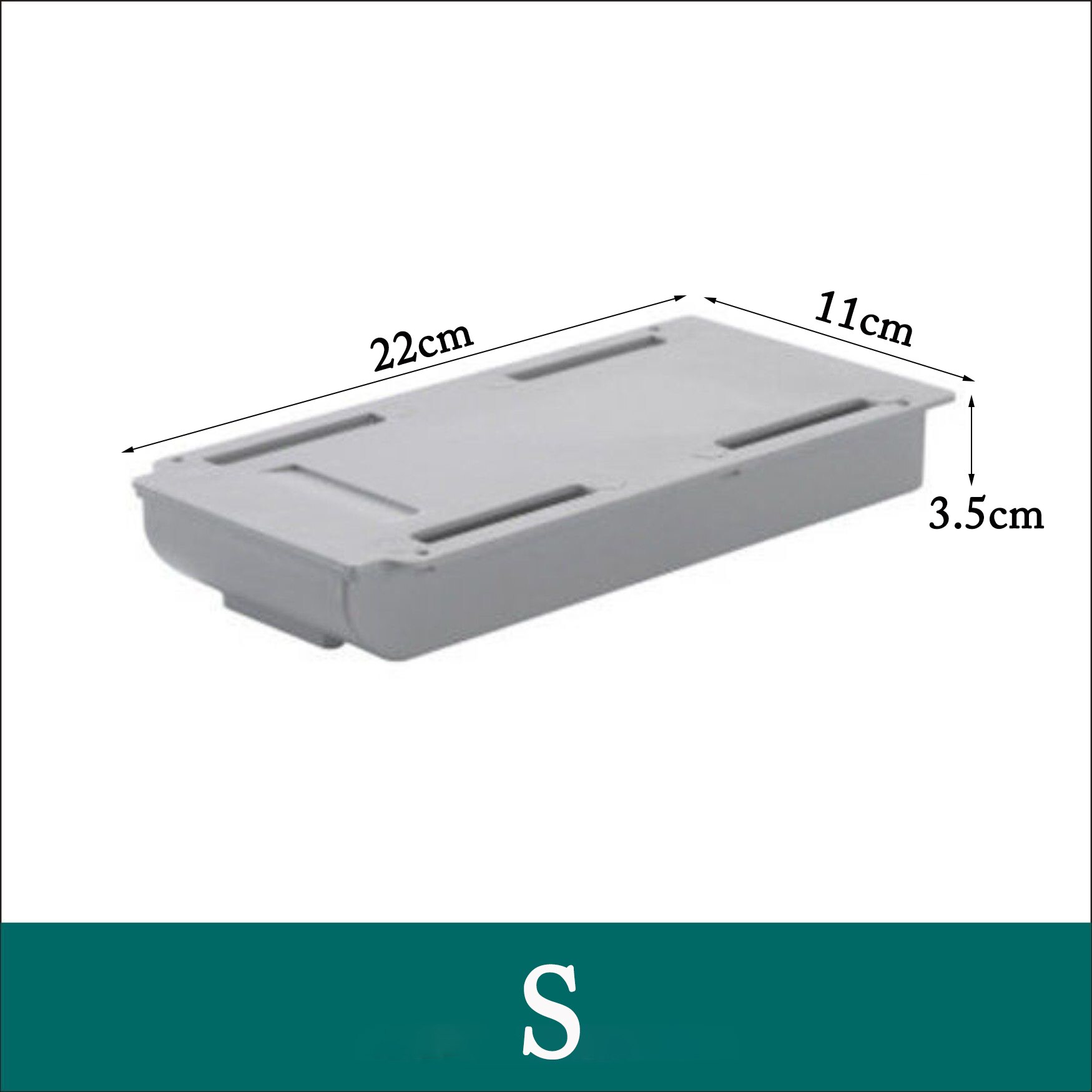 Hiding & Secret Space Drawer Self-Stick Home Office Tray Under Desk Drawer Organizer Table Storage Hidden Organizer Boxes Stand: S Grey