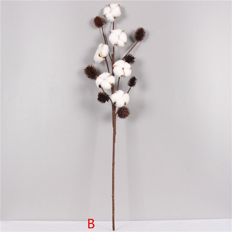 Stil kunstig bomuldsblomst 2 farver enkelt gren simulering blomst gør-det-selv bryllup dekoration til hjemmefest kontor 1 stk.: B