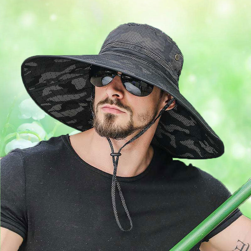 Summer Adjustable Fishing Hats for Men Sun Hat Uv Protection Fisherman Cap Outdoor Foldable Quick-Drying Tourism Unisex Wave Cap: D