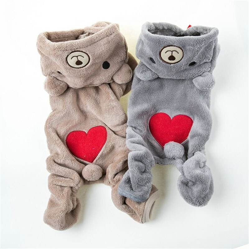 Mooie Hond Kleding Voor Winter Liefde Beer Draaide Huisdier Kleding Cartoon Huisdier Jas