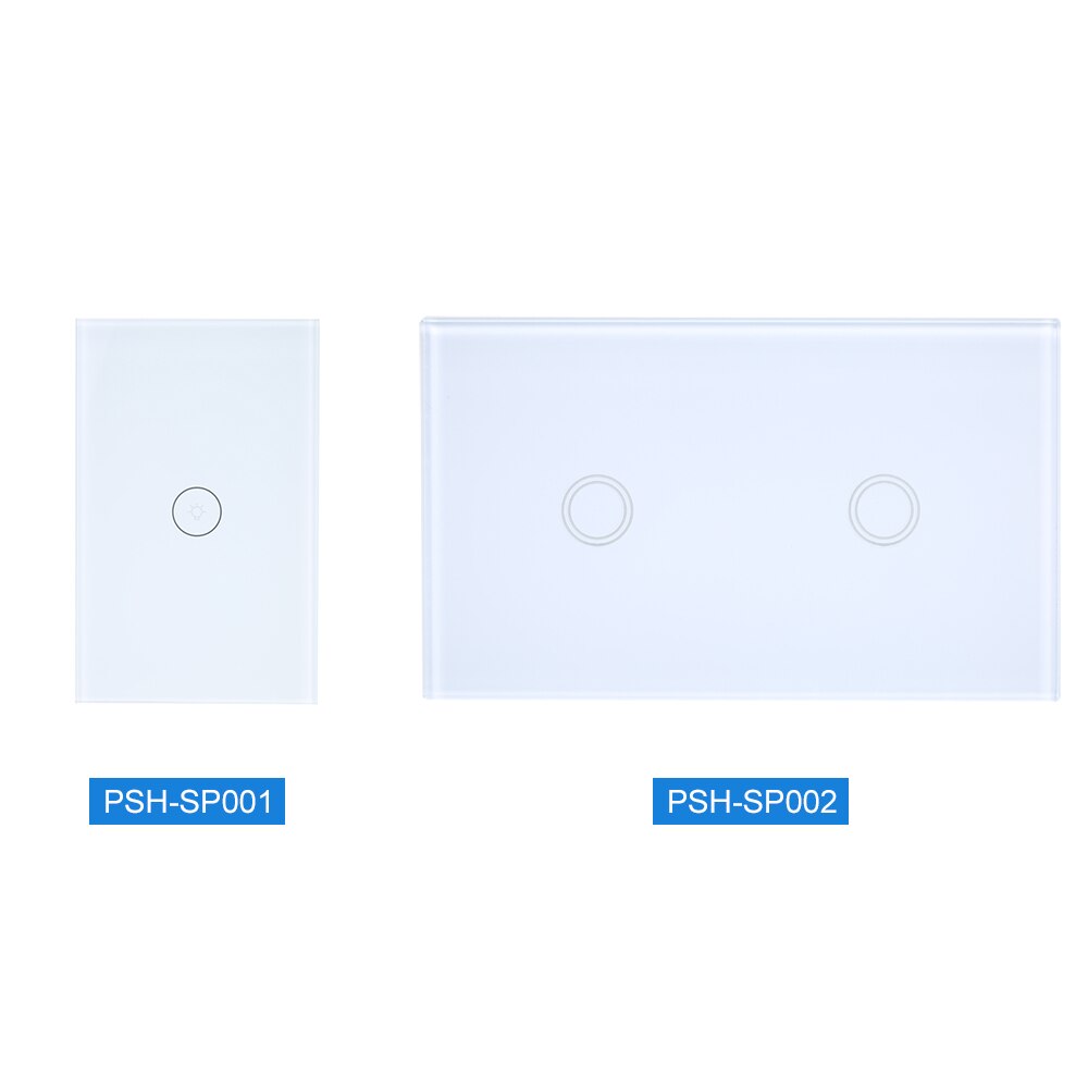 110-240V 1/2Gang 3 Way WiFi Touch Wall Light Switch No Neutral Wire Needed Compatible with Alexa and Google Home Single Pole