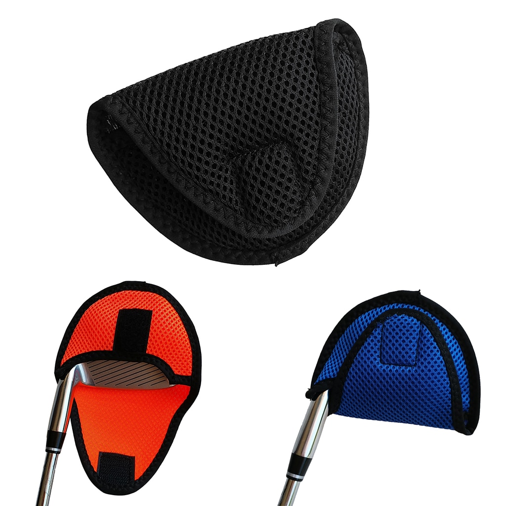 Lightweight Mallet Putter Head Cover Golf Headcover Protector Bag with Fastening Tape Golf Clubs Accessories Golfer Equipment