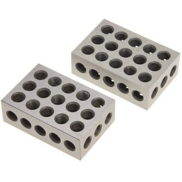 1-2-3 Blocks Matched 2 Pair 23 Holes (1 Inch X2 Inch X3 Inch) 123 Set Precision Machinist Milling