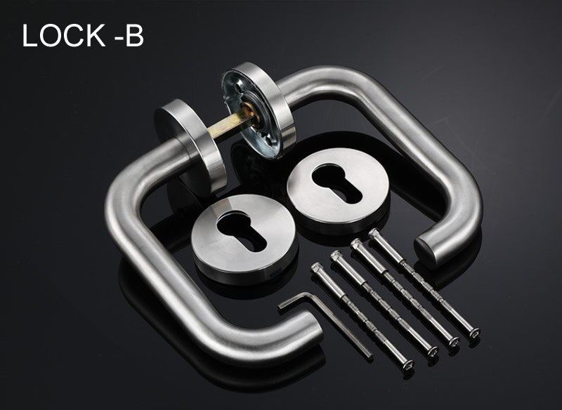 , 304 stainless steel Split door lock handle,Fire door handle,Brushed surface,Multiple appearances: LOCK B