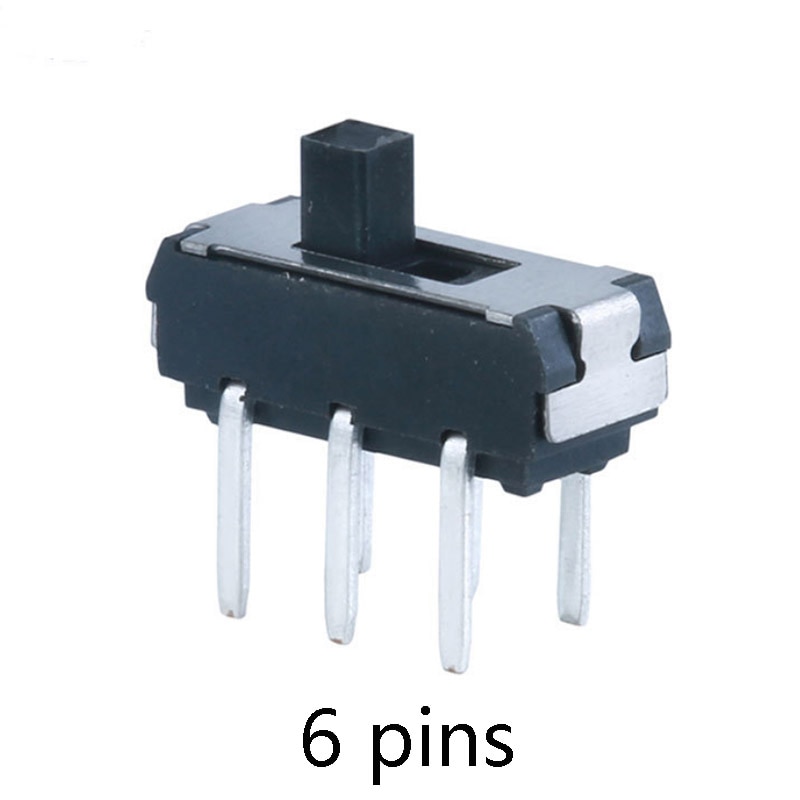 10pcs 6 Pin Mini Slide Switch Micro Toggle Switch Miniature Limit Switch 2Position 6pins black