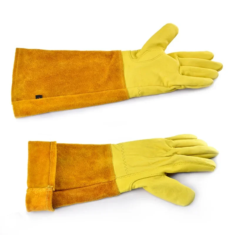 2 Stück Leder atmungsaktive Stulpenhandschuhe Rosenschnitt Langarmhandschuhe für Männer und Frauen Bester Gartenhandschuh Gartengeschenke