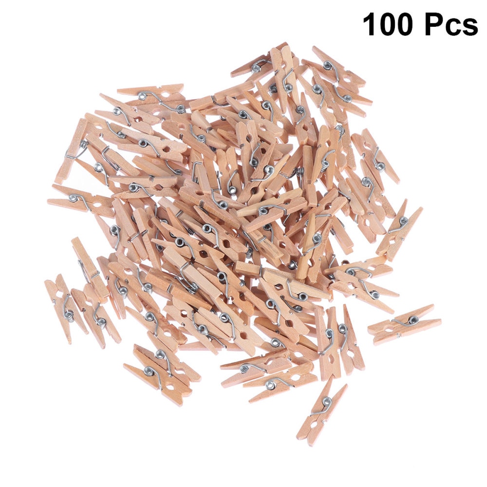 100 Stuks 2.5Cm Houten Wasknijpers Wasknijpers Pins