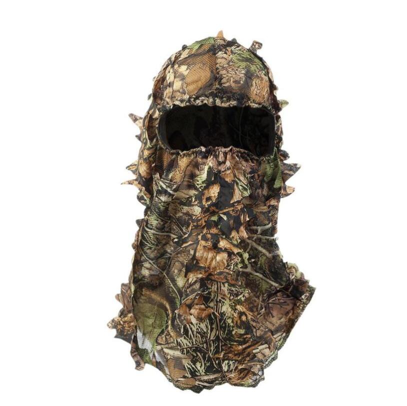 feuille d'érable style Camouflage masque de chasse capuchon tête Net trou d'oeil ouverture écharpe chasse Ghillie costumes accessoires