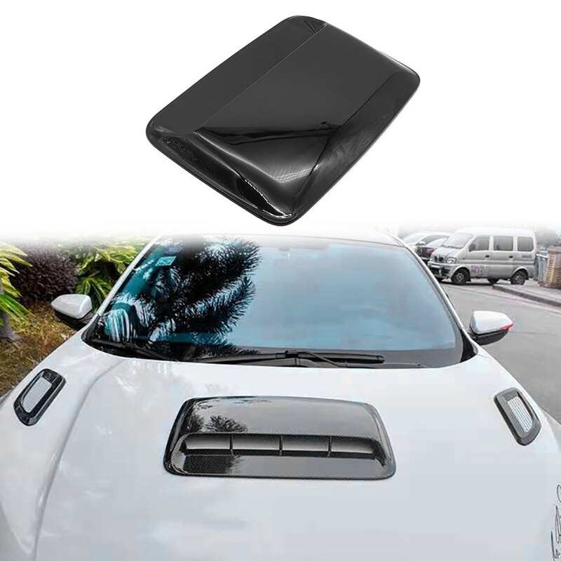 Car Universal Hood Vent Air Outlet Cover for Infiniti Mazda Tesla Hood Scoop Air Flow Intake Vent Cover: Bright Black