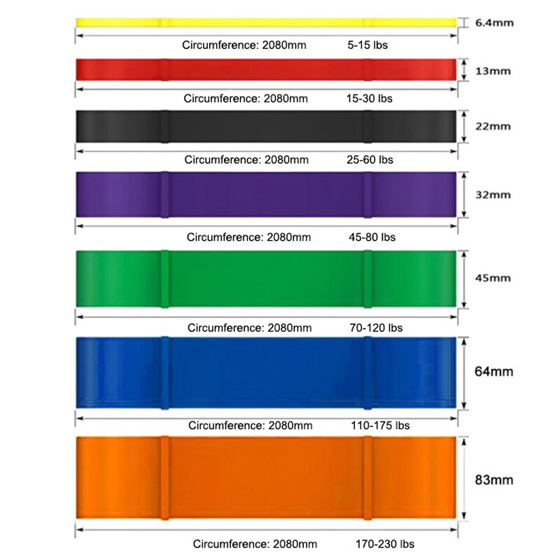 Bandas elásticas de estiramiento para ejercicio, 208cm, asistencia para entrenamiento físico, Pilates, entrenamiento en casa