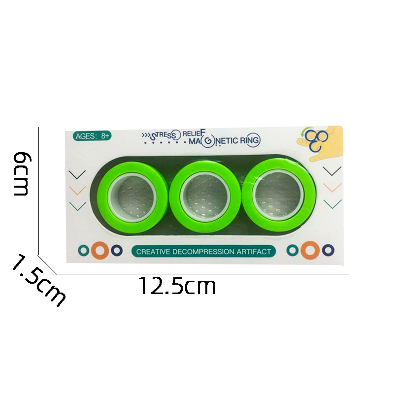 Anillos magnéticos Fidget Toy para adultos, Idea TDAH Ansiedad Juego de juguetes magnéticos Fidget Spinner Anillos para aliviar, para adolescentes: green