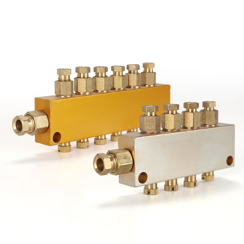 Pneumatic adjustable oil distributor Adjustable oil drain distributo rLubrication system distribution valve 6mm In 4mm Out
