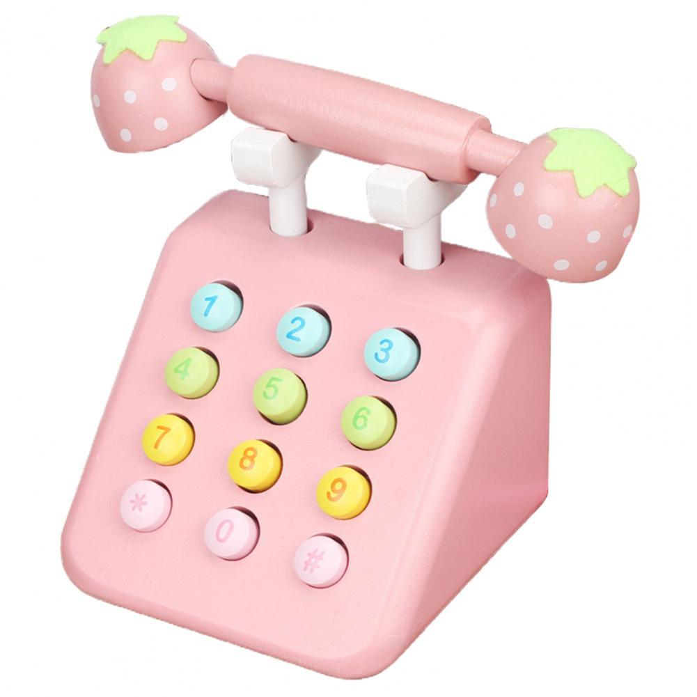 Rotary Phone Toy Hand-on Ability Universal Vibrant Color Traditional Bell Ring Tone Phone Toys:  Pink