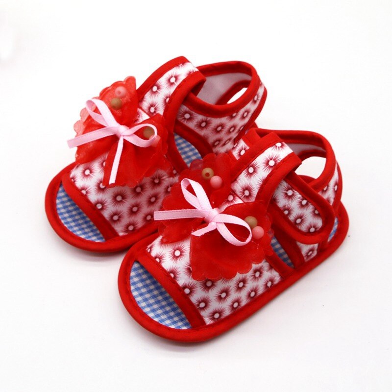 Peuter baby meisjes sandalen zachte zool babyschoenen antislip sandalen prewalkers strik wandelschoenen voor meisjes: Rood / 3