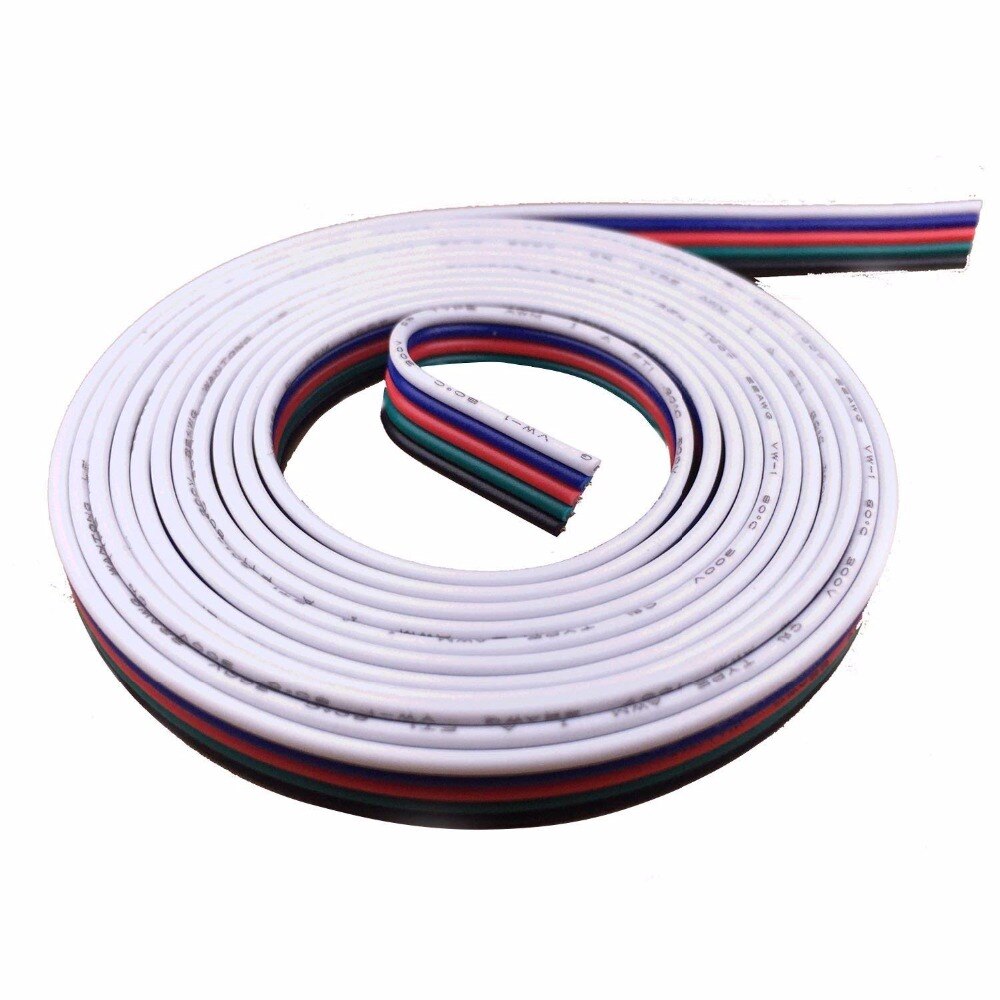 RGBW 5pin LED Strips Light RGBW LED Strip Extension Cable Connector,5 Way Flat Ribbon Cable for 5pin LED Tape Light ST265