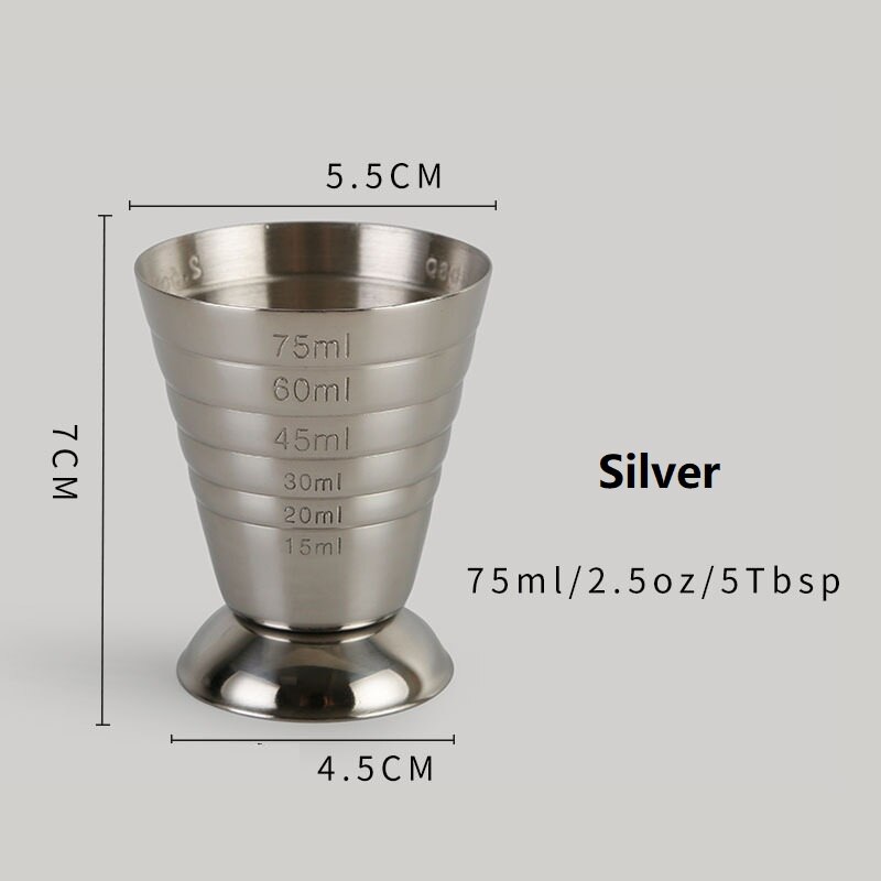 Baari cocktail jigger kolme vaakaa kahvin mittaus jigger magic jigger ruostumaton teräs mitta jigger baari työkalu: Hopea