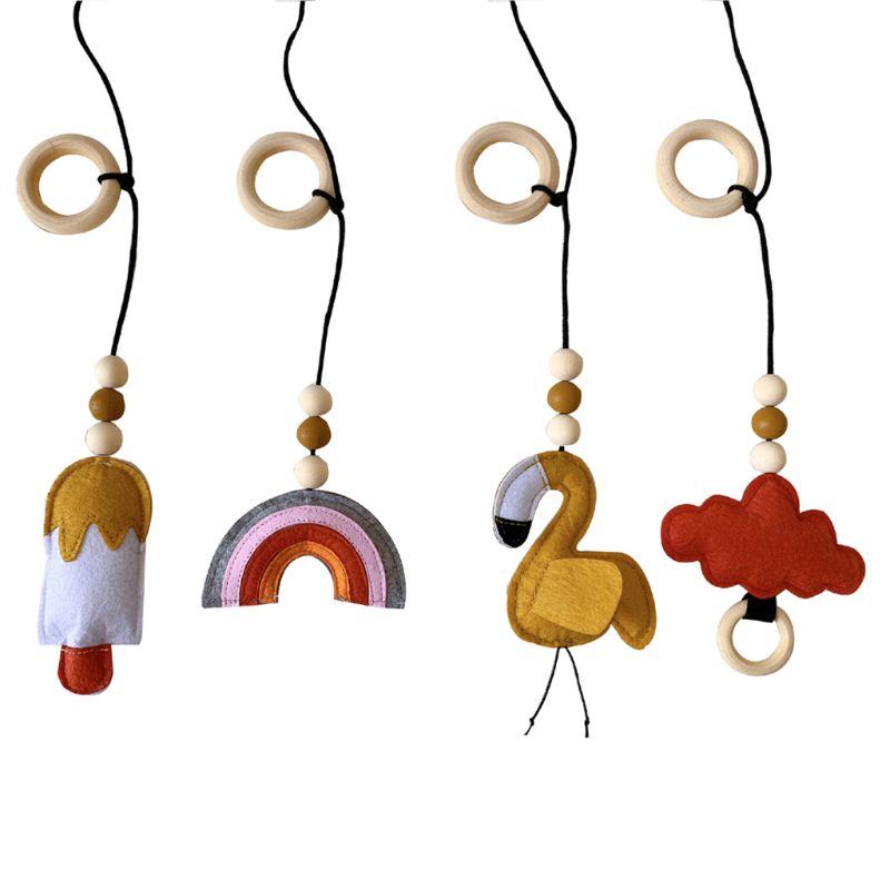 4Pcs Massief Houten Fitness Rack Hanger Baby Gym Speelgoed Opknoping Ornamenten Room Decor D7YD: 4