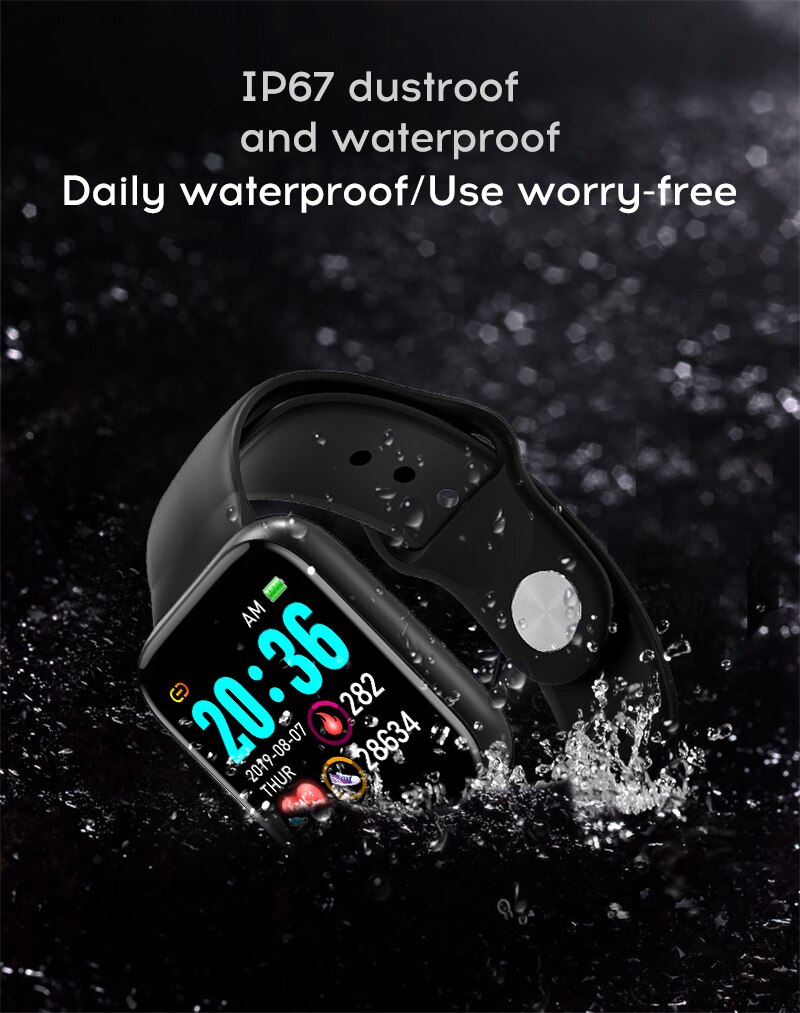 Y68 bluetooth kvinder sport smartwatch mænd vandtæt smart ur pulsmåler smart android relogio fitness tracker