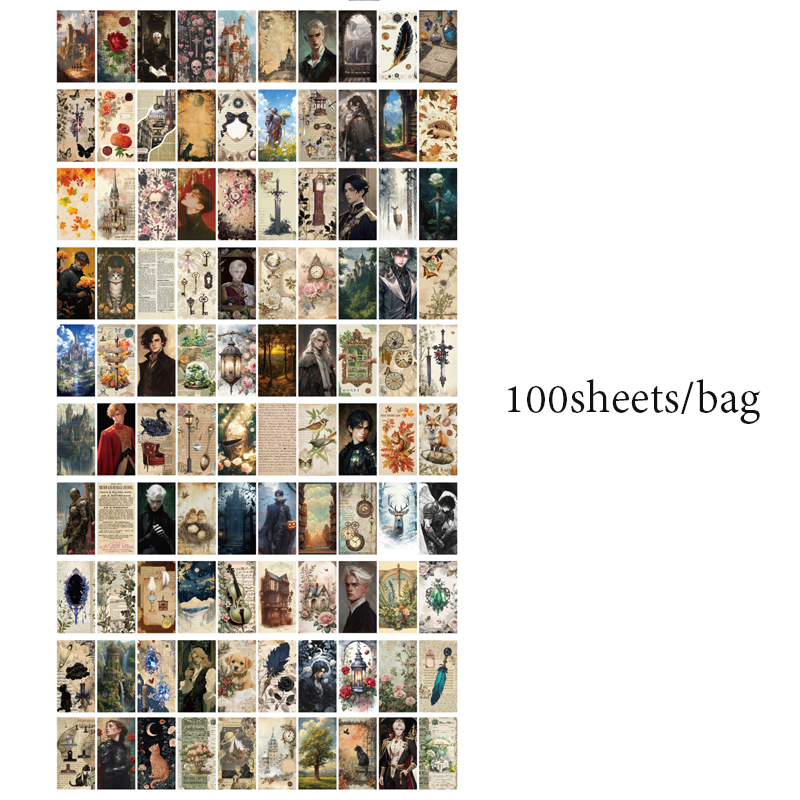 Mr Paper, 100sheets/bag collage art lightweight paper stock paper DIY vintage stock paper notebook korean stationery: Red