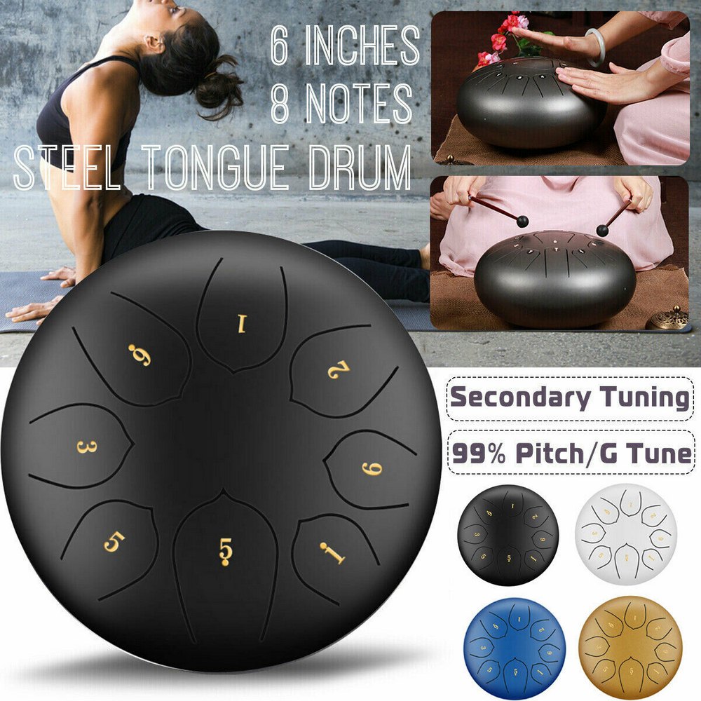 Ethereal Drum Staal Tong Drum 6Inch 8 Tone Natuurlijke Tone Vijf Tone Yoga Meditatie Muziek Therapie Muziekinstrument Accessoires