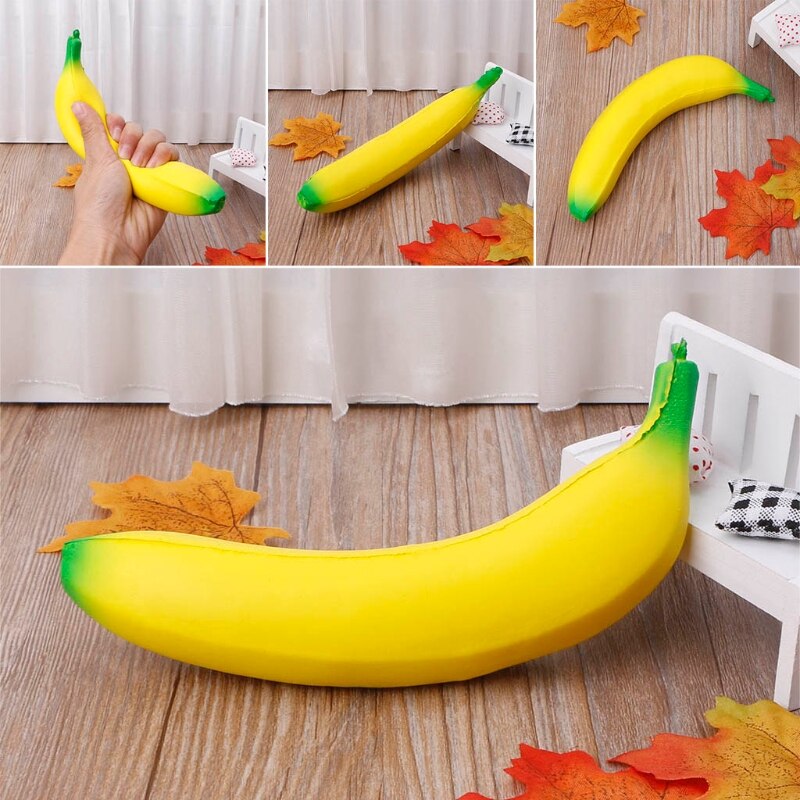 18Cm Simulatie Banana Squishy Speelgoed Langzaam Stijgende Squeeze Stress Decompressie Pop F3ME