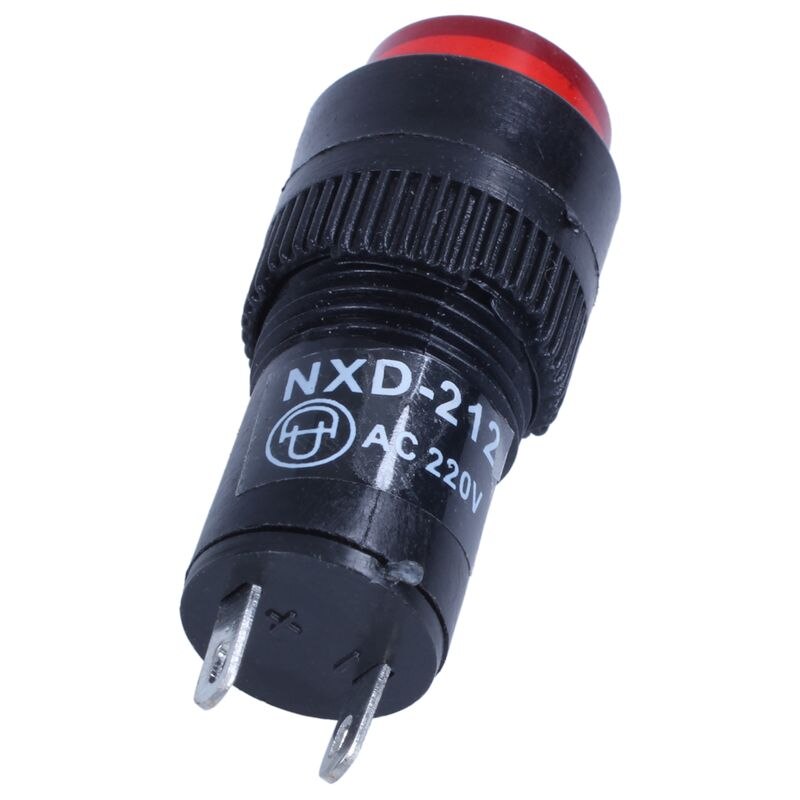 AC 220 V 2 P signaling lamps red green pilot lights bulb indicator 12 pieces