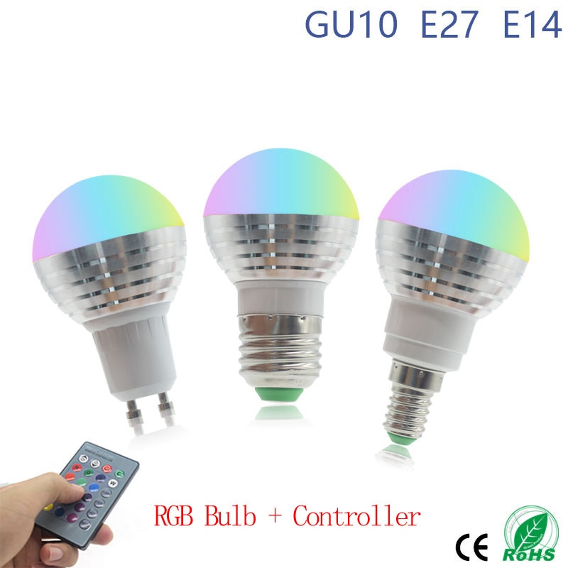 E14 E27 GU10 RGB Led Lamp Met Afstandsbediening Bombillas LED Lamp Smart Lamp AC 85 V-265 V Ampul LED Lamp 5W