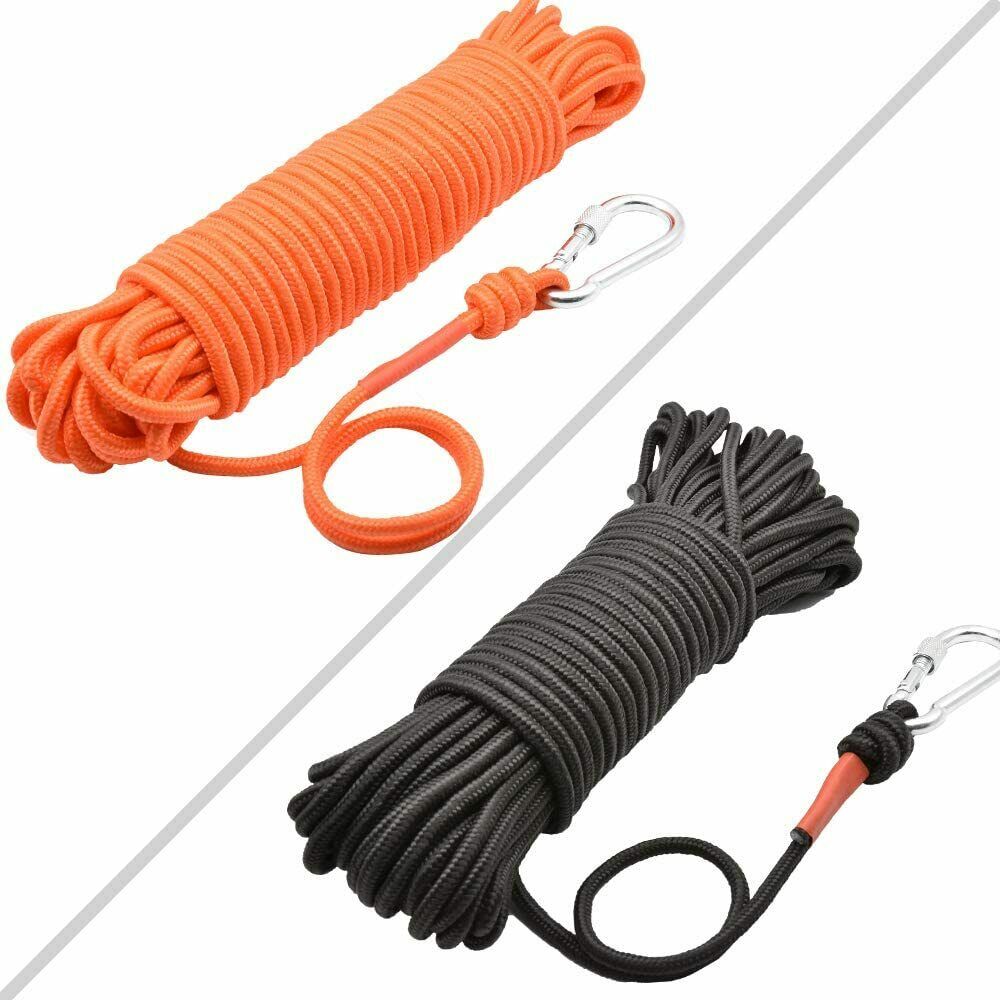 Fishing Rope with Carabiner All Purpose Nylon High Strengte Cord Safety Rope