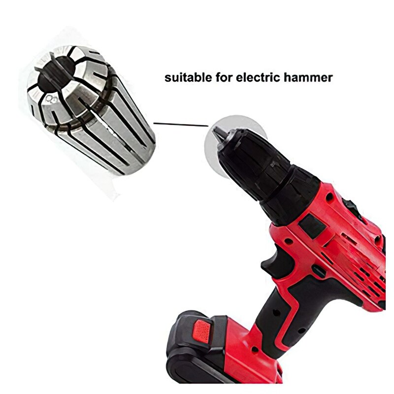 15Pcs ER11 1-7mm Spring Chuck Collet ER11 5mm Extension Rod Holder Collet CNC Milling Lathe Tool Set for Workholding