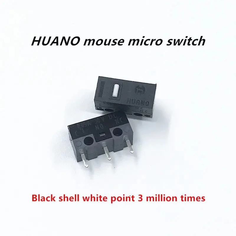 1Pcs Authentic HUANO mouse micro switch button white yellow blue pink green dot blue shell white dot General 3-pin switch: Ivory