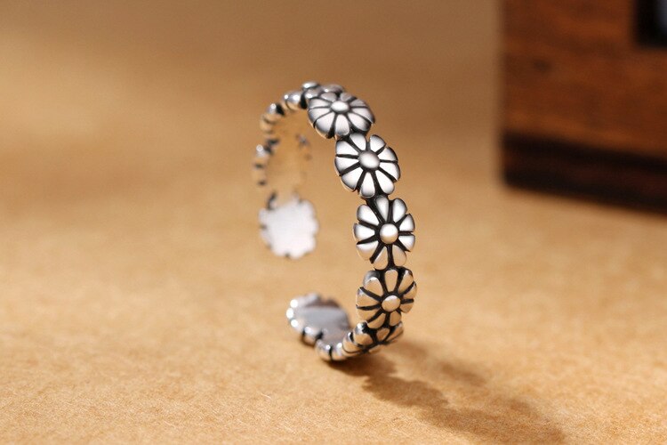 Persönlichkeit gotisch Jahrgang Blume Ringe Für Frauen Braut Hochzeit Engagement Punk Resizable Antike Ringe Felsen Schmuck