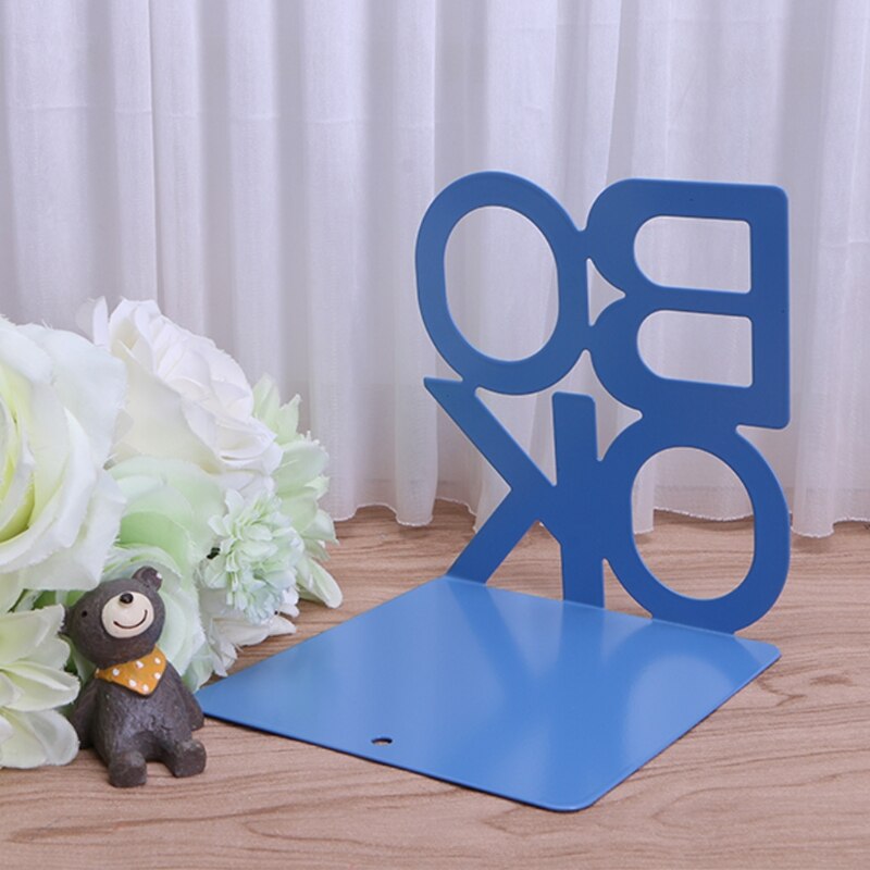 Alphabet Shaped Metal Bookends Iron Support Holder Desk Stands For Books M17F