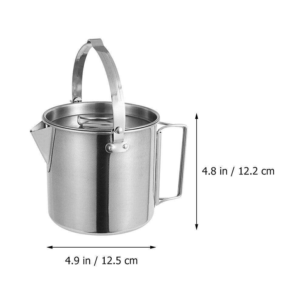 Rvs Fluitketel Outdoor Thee Verwarming Pot Wandelen Water Verwarming Ketel