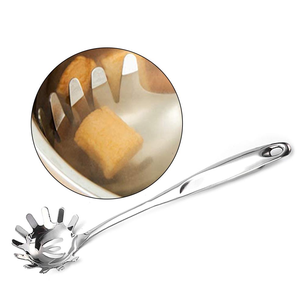 Pasta Server Durable Stainless Steel Pasta Spoon Server with Ergonomic Handle Heat Resistant Kitchen Spaghetti Server #CW