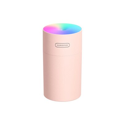 Portable 300ml Humidifier USB Ultrasonic Dazzle Cup Aroma Diffuser Cool Mist Maker Air Humidifier Purifier with Romantic Light: C Colorful pink