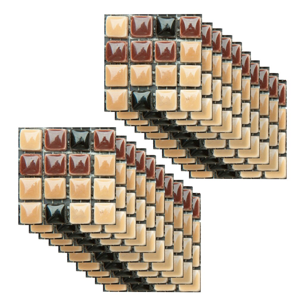 10/20/30 Pc 3d Self-adhesive Metal Mosaic Tile Backsplash For Kitchen Bathroom Stove Wall Waterproof Home Decoration Sticker#y30