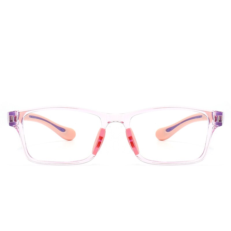 Anti Blue Light Kids Glasses Square Glasses Boy Girls Colorful Children Optical Frame Eyeglasses Soft Frame Transparent Eyewears: PINK
