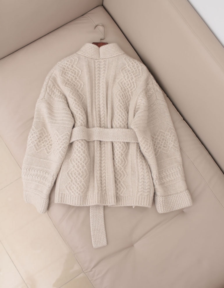 Kvinder varm strik cardigan kvindelig afslappet på kryds og tværs bælte skruet ned krave hvid sweater kvinder bomuldsstrik dame