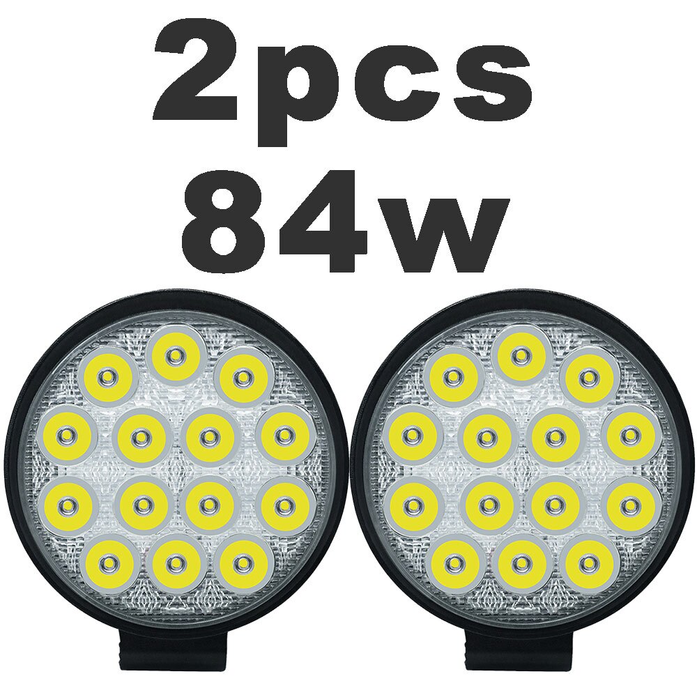 Aslent-Barra de luz Led redonda para obra, 4 pulgadas, 42W, 4200lm, faro delantero para Jeep, ATV, UAZ, SUV, 4WD, 4x4, camión, Tractor, todoterreno, 12v, 24v: 2pcs