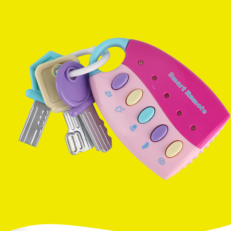 Pretend Play Smart Autosleutel Stemmen Muzikale Juguetes Bebe Brinquedos Muziek Baby Leren Elektronisch Speelgoed voor Baby Jongen Meisje: PINK KEYS