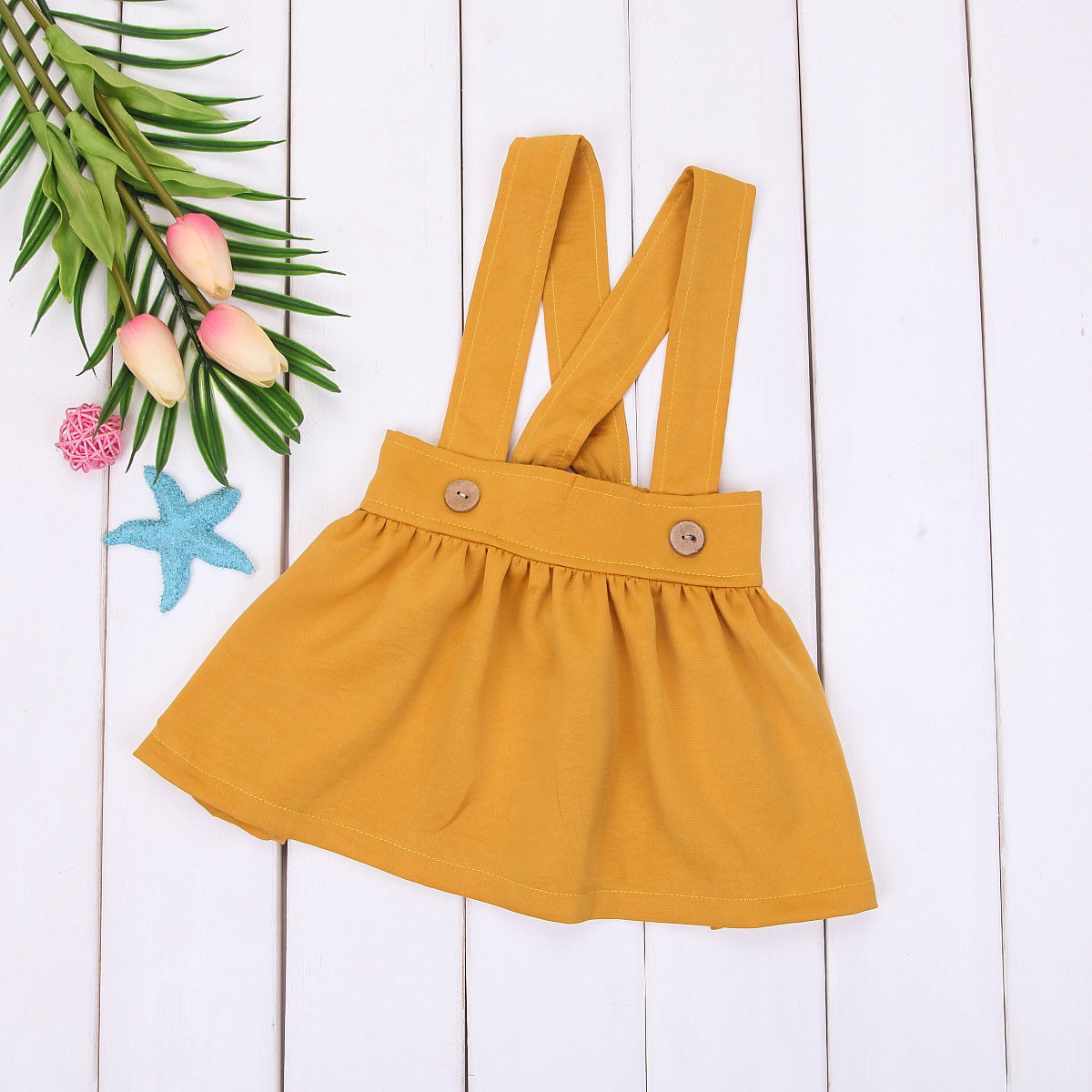 Pudcoco Zomer Kinderen Baby Peuter Kids Baby Meisjes Jarretel Rokje Overalls Leuke Party Kleding: YELLOW / 18m