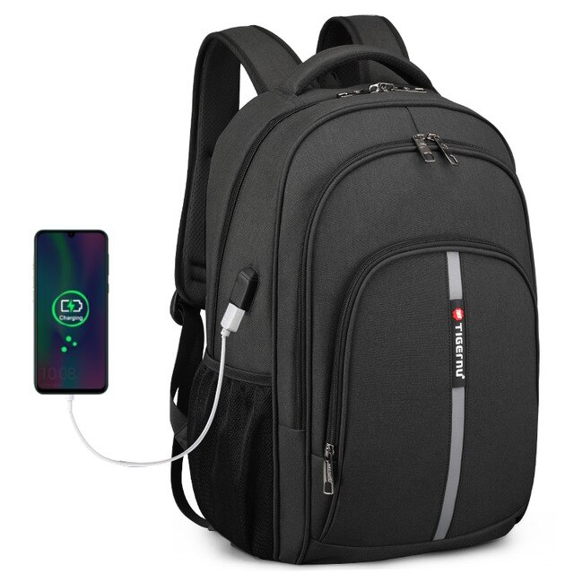 Tigernu Neue Große Kapazität 15,6 zoll Anti Diebstahl Laptop Rucksack Taschen Wasserdicht Männer Rucksack Reise Männlichen Tasche Für teenager: Black