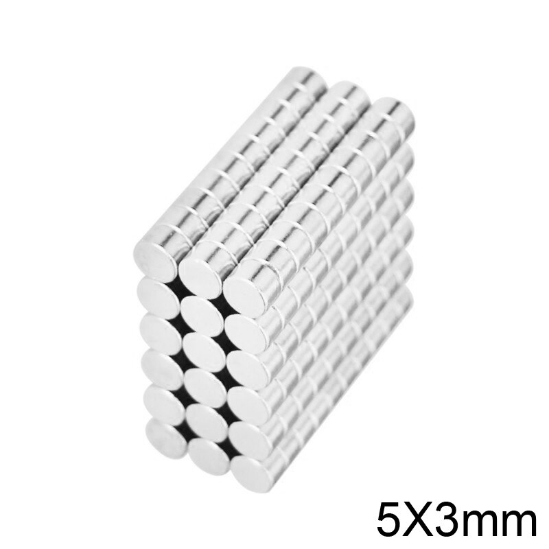 Imán potente redondo pequeño de 5x3mm N35, imanes permanentes de neodimio fuertes de 5x3mm, 20 ~ 1000 Uds.
