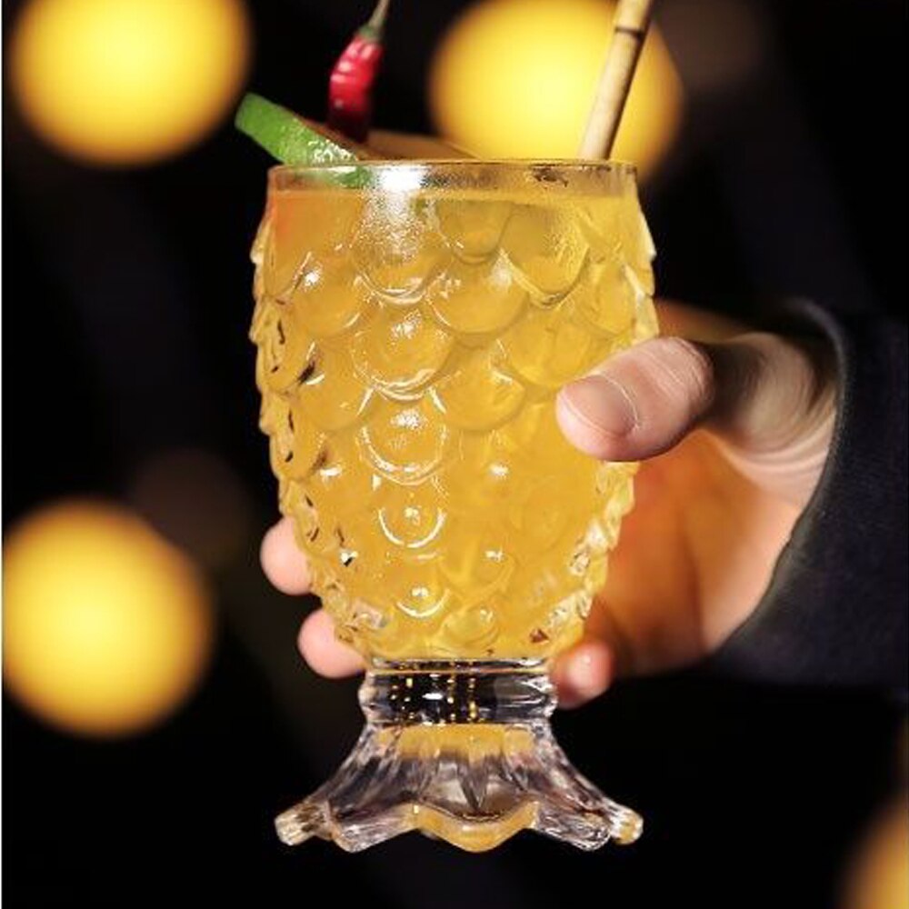 6 Stks/partij Crystal Bier Glas Helder Ananas Vormige Whiskey Glazen Bruiloft Drinken Glas Drinkware Tumbler Set Voor Water Wijn