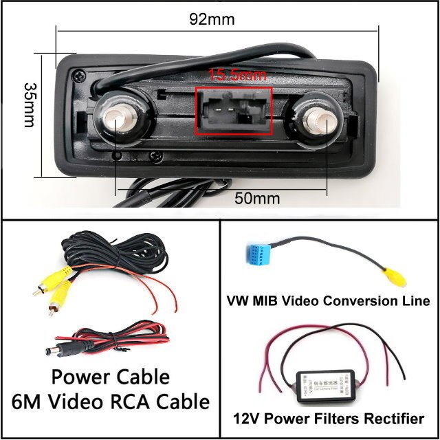 For VW Polo Sedan Vento Car Trunk Handle camera Rear View Reversing Parking backup Camera: wired-Filters-MIB