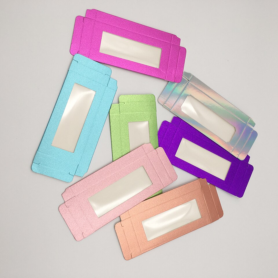 10pcs/lot Lash Packaging Holographic Lash Boxes Packaging Bulk Soft Paper Eyelash Packaging Box Empty Lashes Box