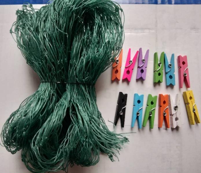 1M Visnet + Houten Klemmen Clip Creatieve Fotowand Festival Partij Decoratie, bar Winkel Decoratie Thuis Decoratie Hanger