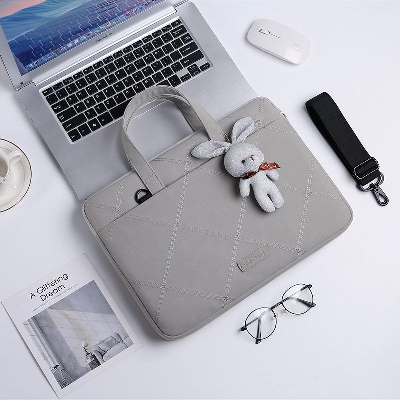 Modische Laptoptasche, Handtasche aus mattiertem Stoff, 13-Zoll-Innenfach, 15,6 Zoll 14 Zoll Einzelschulter