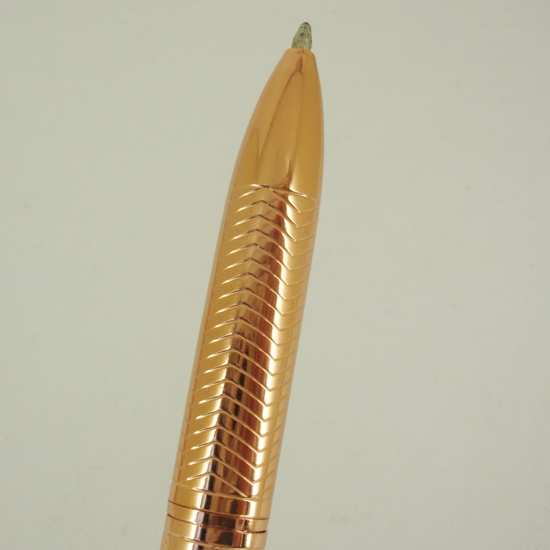 ACMECN Rose Gold Ballpoint Pen High-Tech Carves Wave Pattern Twist Retractable Ball Pen for Men or Lady Unisex Pens