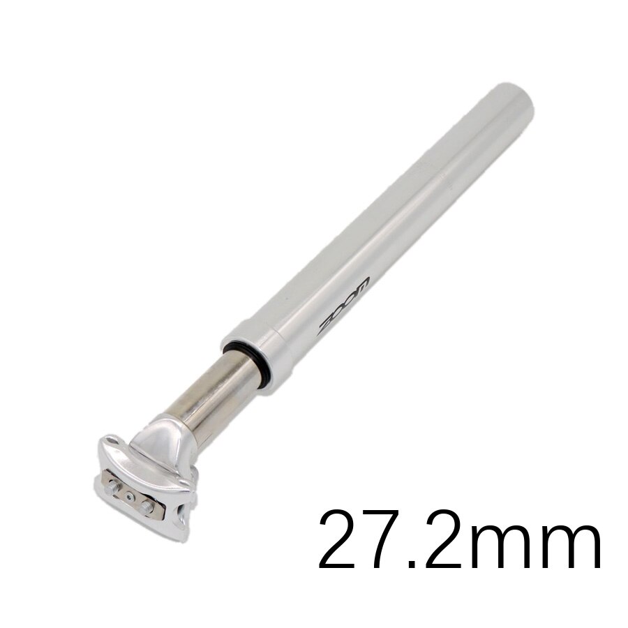 ZOOM-Suspensión tija de sillín para bicicleta, amortiguador para silla de bicicleta con suspensión, perfecto para bici de montaña, Alu MTB, 25,4, 27,2, 28,6, 30,1, 30,4, 30,9 y 31,6: 27.2mm silver